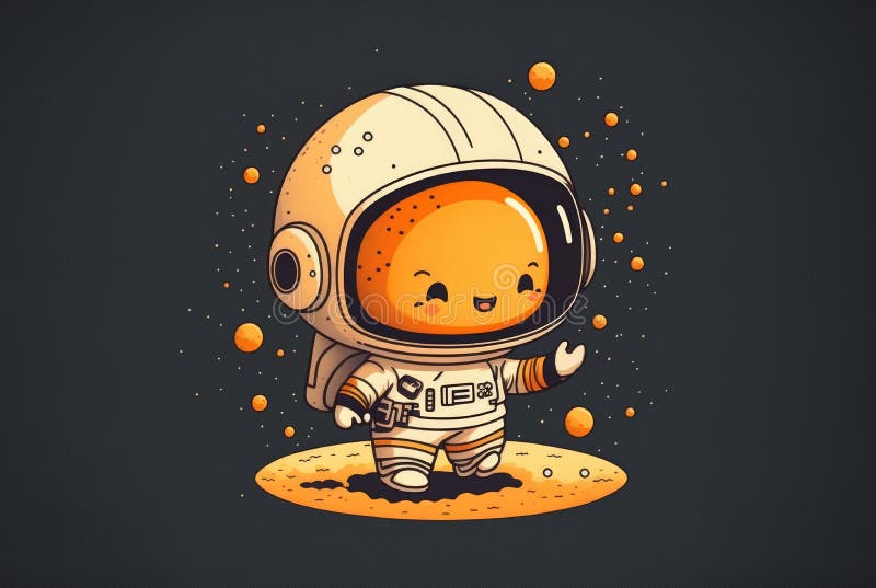 Cute Small Astronaut Chibi Picture. Cartoon Happy Characters Stock ...