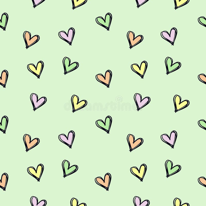 Cute Small Hearts in Soft Pastel Colors Stock Illustration - Illustration  of style, valentine: 172660433