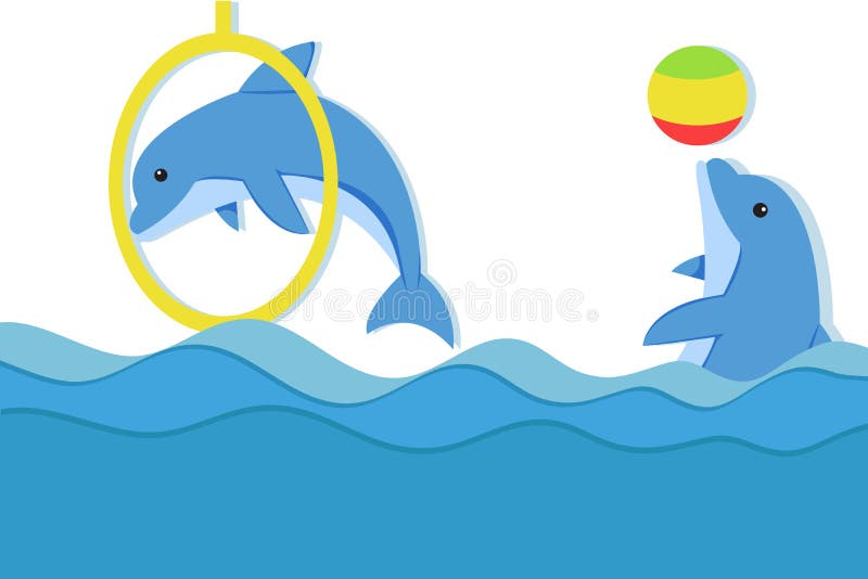 Cute and Smart Dolphin in the Circus Show Stock Vector - Illustration of  ocean, coast: 178473131