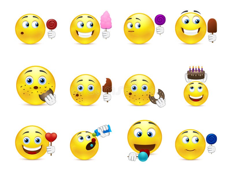 Cute smiley sweet tooth stock illustration. Illustration of round