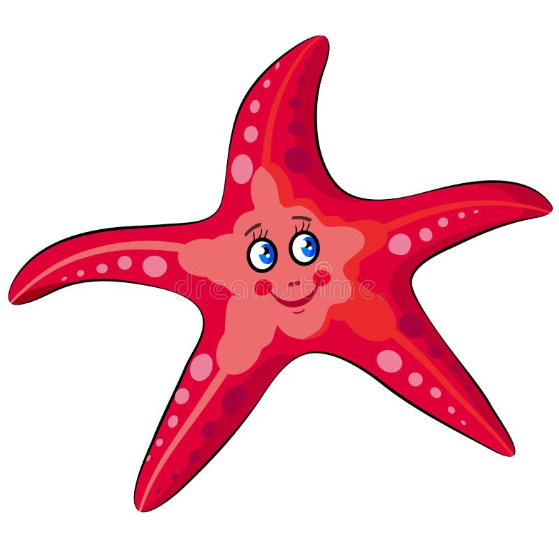 Cute Smiling Cartoon Starfish Stock Vector - Illustration of funny, star:  67602576