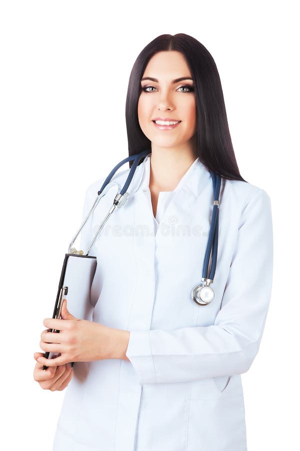 Smiling Cute Doctor with Stethoscope Stock Photo Image of hair