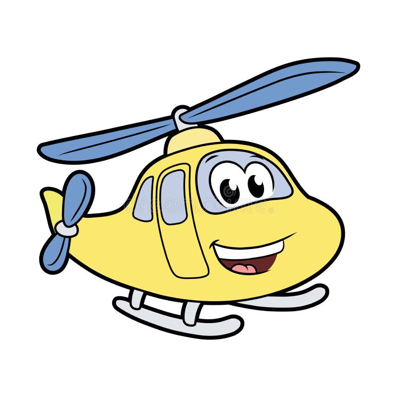 Cute smiling helicopter stock vector. Illustration of joyful - 137502533