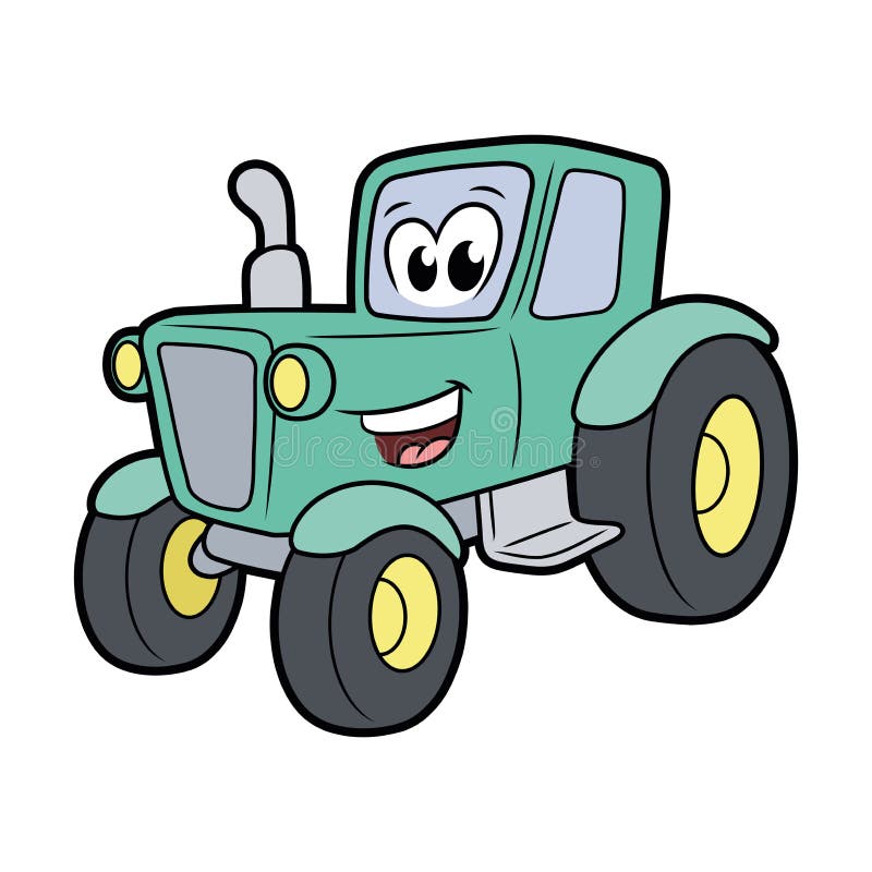 Cute smiling tractor stock vector. Illustration of eyes 137502571