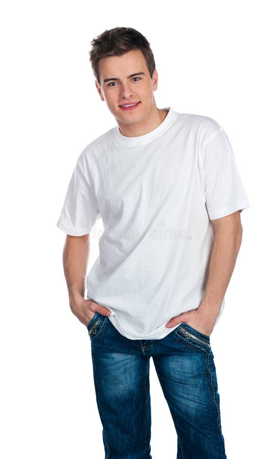 Cute smily young guy stock photo. Image of human, might - 18196052