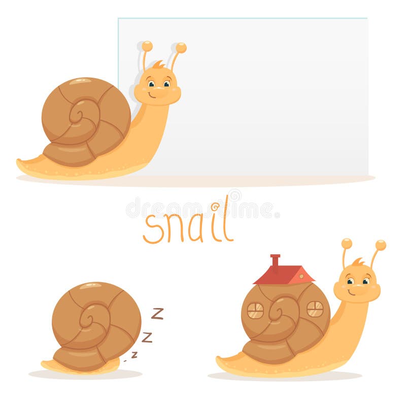 Sleeping snail cartoon stock vector. Illustration of nature 35233220