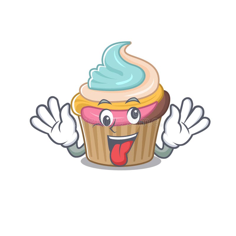 Cute Sneaky Rainbow Cupcake Cartoon Character with a Crazy Face Stock  Vector - Illustration of crazy, emoticon: 173917923