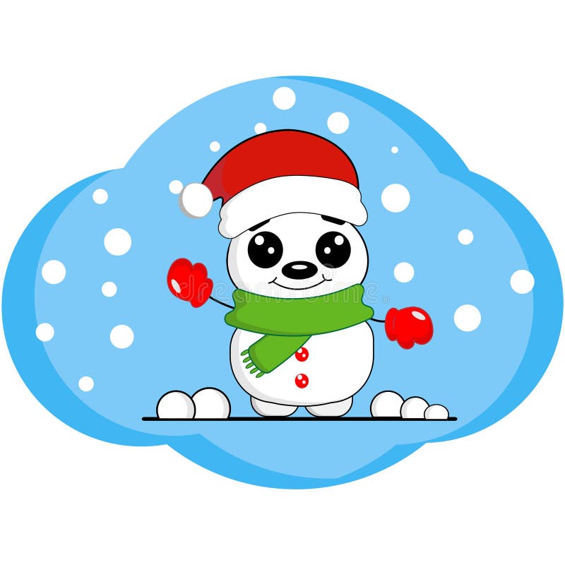 Cute snowman. stock illustration