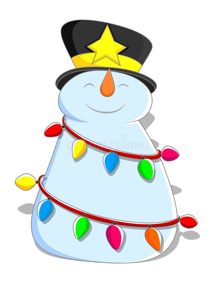 snowman clipart with christmas lights