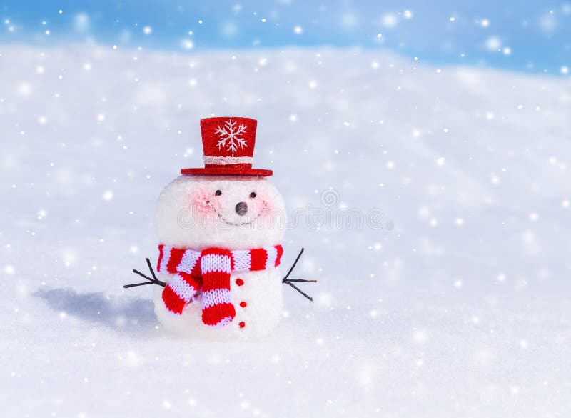 Cute snowman outdoors