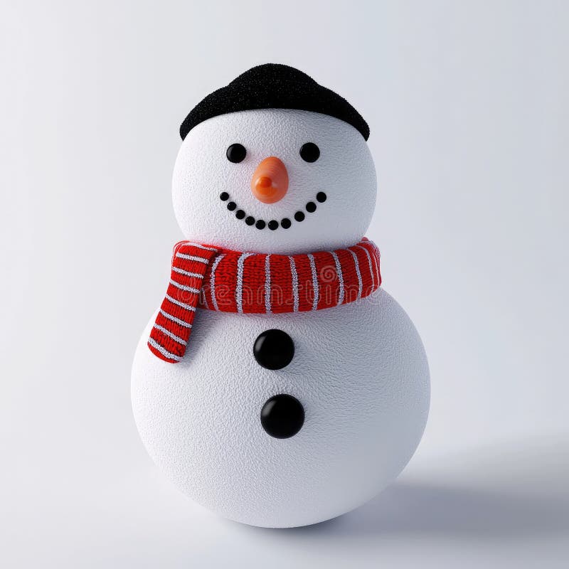 Cute snowman, white isolate background vector illustration