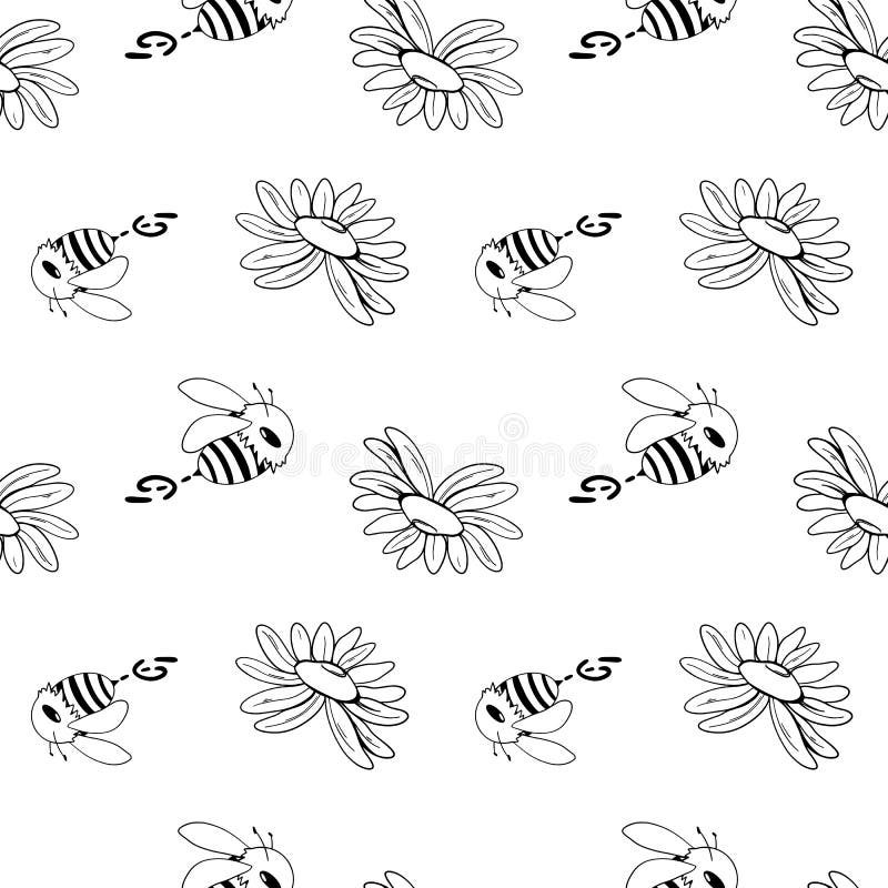 Download Cute Daisy Flowers. Digital Doodle Outline Art. Print For ...