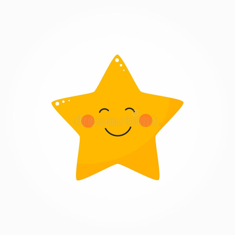 kristal Rot verkwistend Cute star with smile stock vector. Illustration of yellow - 132757479