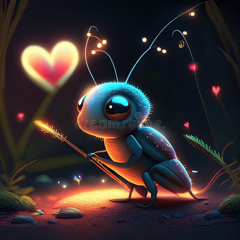 Illustration of a bug with a magic wand on a dark background AI Generated design for Instagram, Facebook wall painting. Illustration of a bug with a magic wand on a dark background AI Generated design for Instagram, Facebook wall painting