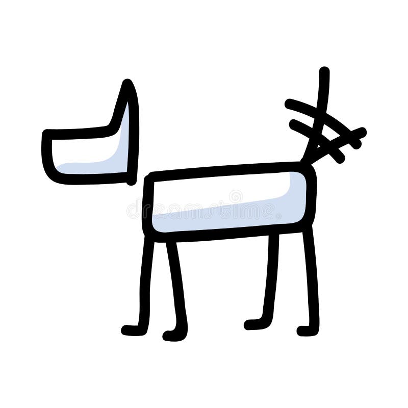 Stick Figure Dog Clipart Transparent PNG Hd, Cartoon Hand Painted