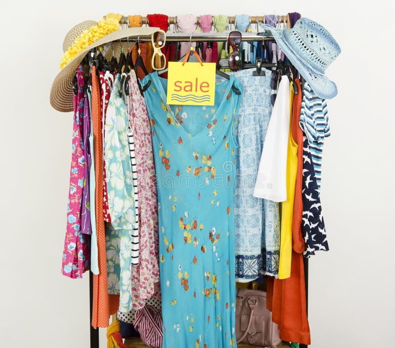 Cute Summer Outfits Displayed On Hangers With A Big Sale ...