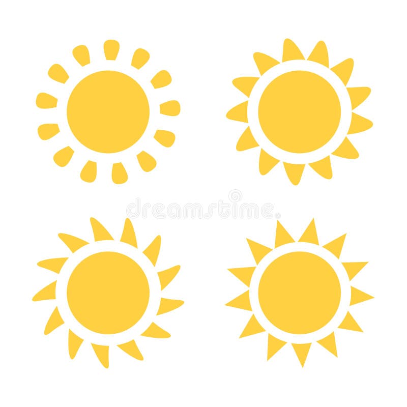 Cute sun icons stock vector. Illustration of star, morning - 99804839