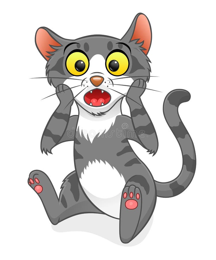 Cute Surprised Cat Stock Vector Illustration Of Vector 73279850