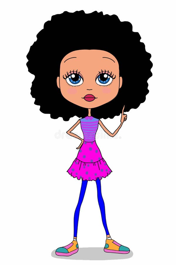 With black cartoon girl afro hair How to