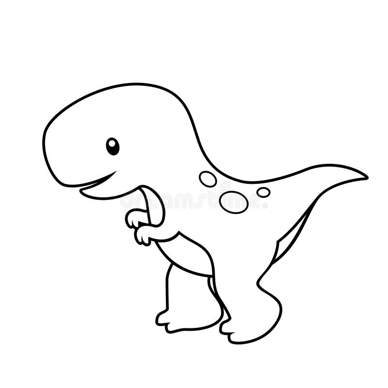 Tyrannosaurus rex dinosaur coloring page vector illustration
