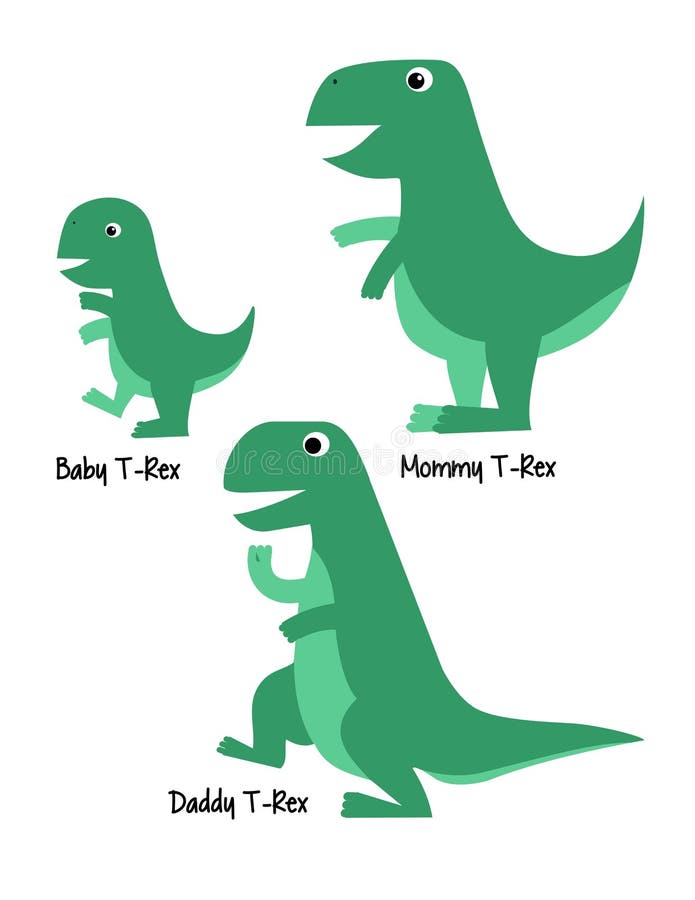Cute T- Rex Family stock vector. Illustration of ...