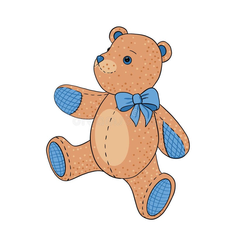 Cute Teddy Bear. Hand Drawn Illustration Isolated on White Background ...