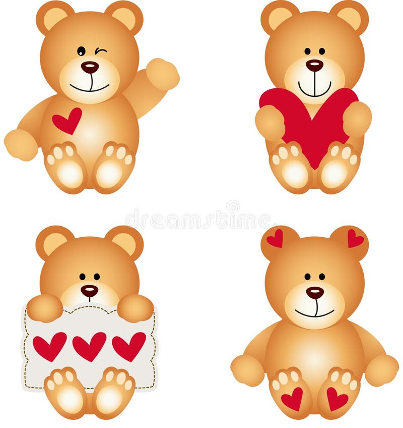 Cute Teddy Bear with Heart stock vector. Illustration of invitation ...