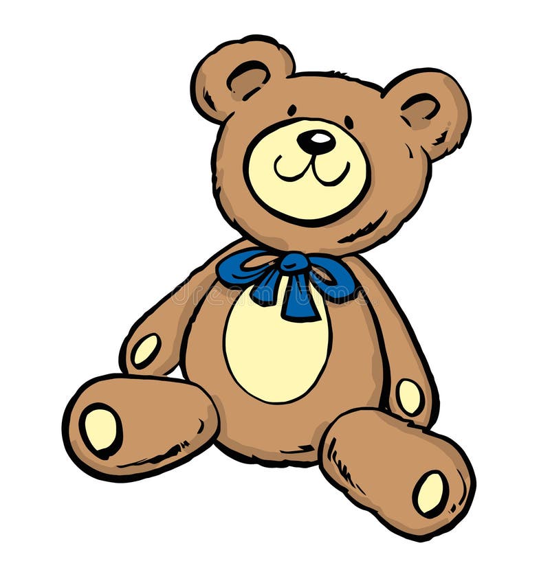 Cute Teddy Bear Sitting Down Stock Vector - Illustration of pads