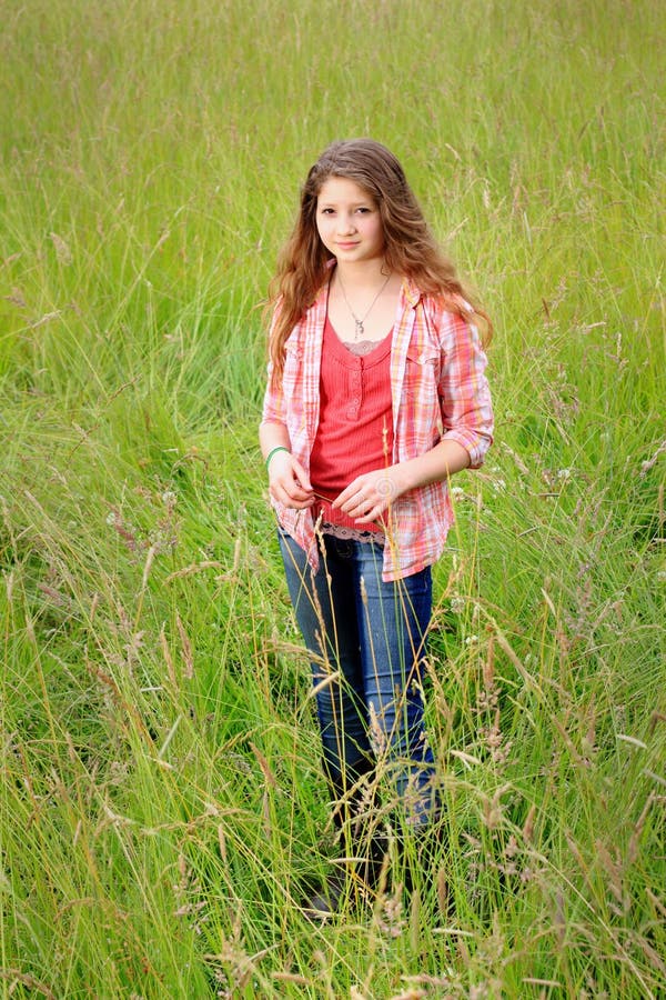 Cute Teen In Field Stock Photo Image 47567472