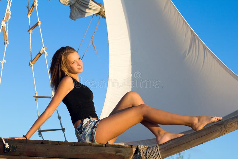 Cute teen girl stock photo