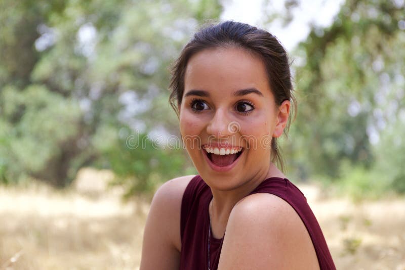 Cute Teenage Girl in Park stock photos Cute Teenage Girl in Park stock photos