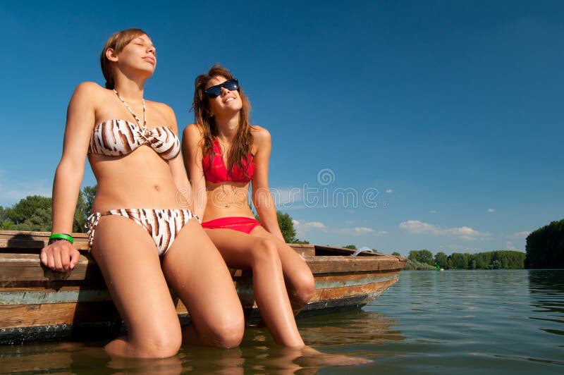 Teen Women Sunbathing