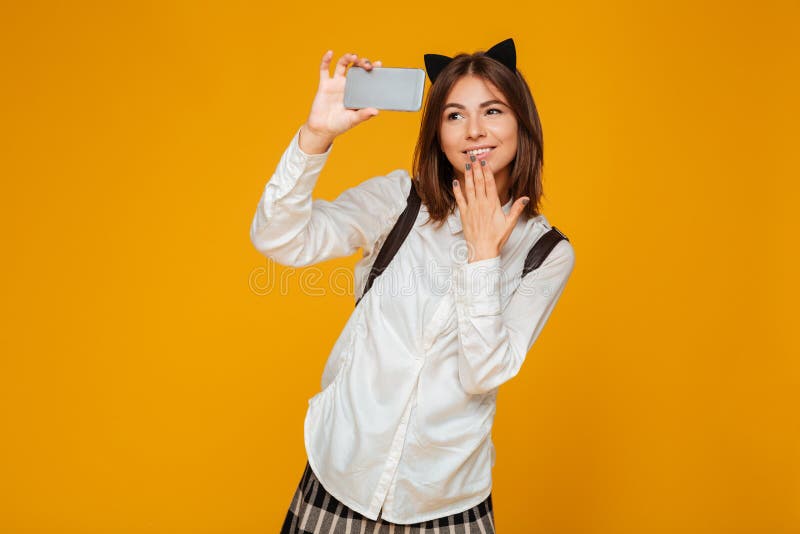 Selfie Little Schoolgirl