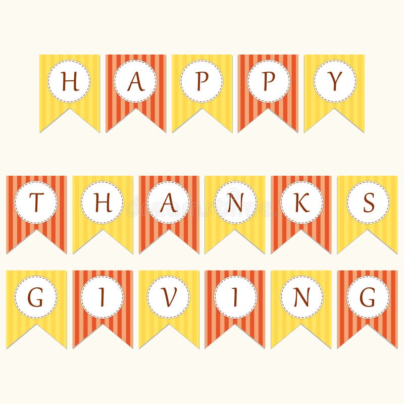 Cute Thanksgiving Bunting Flags with Letters in Traditional Colors ...