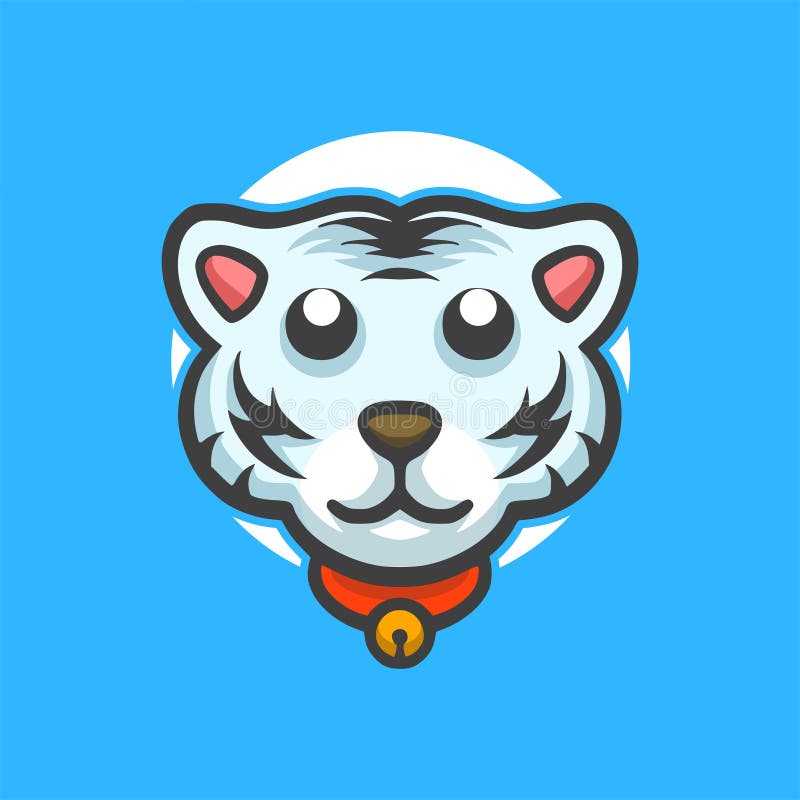 Cute tiger head vector illustration