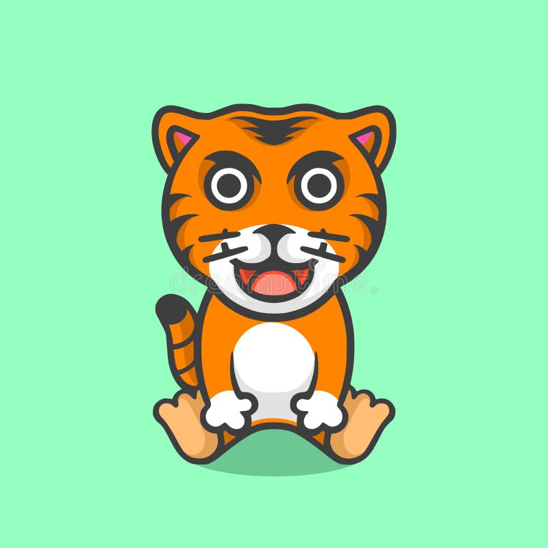 Cute tiger mascot adorable stock illustration