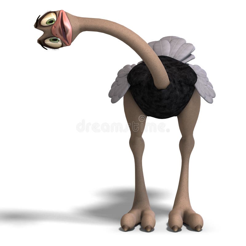 Cute toon ostrich gives so much fun