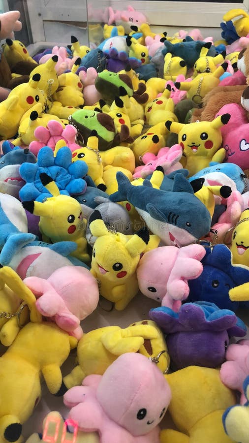 Cute toys in the vending machine stock image