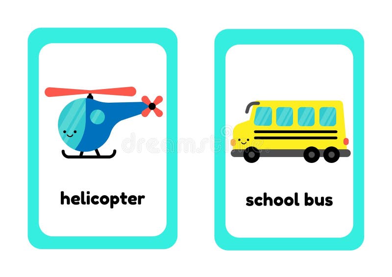 Vehicles Flashcard Stock Illustrations 11 Vehicles Flashcard Stock