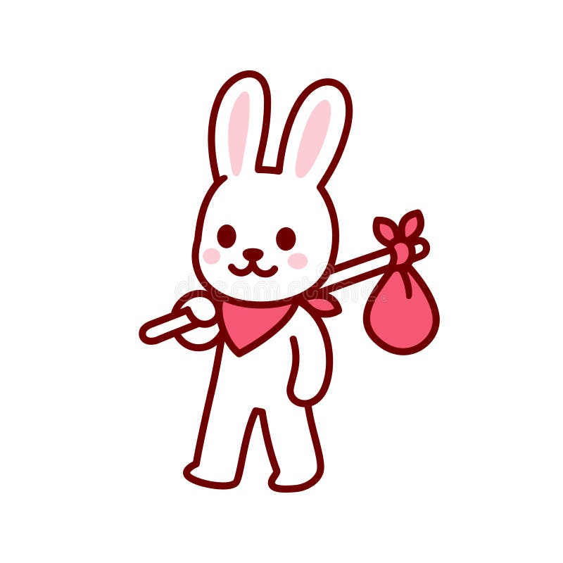 Cute travelling bunny character