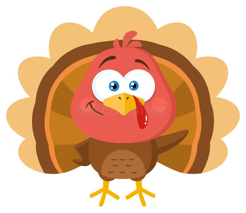 Cute Turkey Bird Cartoon Character Waving Stock Illustration - Illustration  of cute, celebrate: 131875894