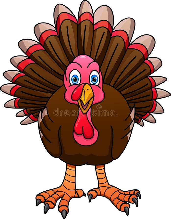 Cute Turkey Cartoon With Blank Sign Stock Vector Illustration of