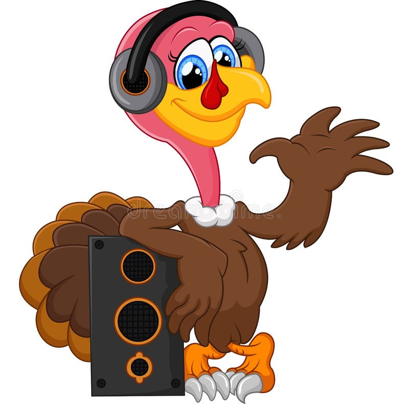 Turkey cartoon character with loud speaker — Stock Photo ...