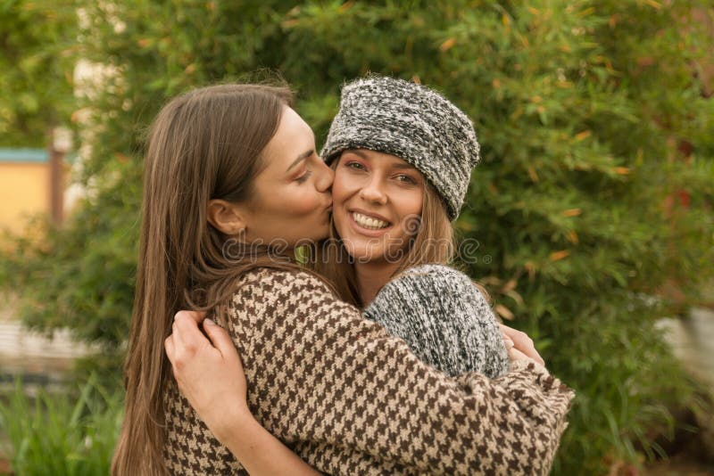 Two Women Kiss Stock Image Image Of Closeup Woman