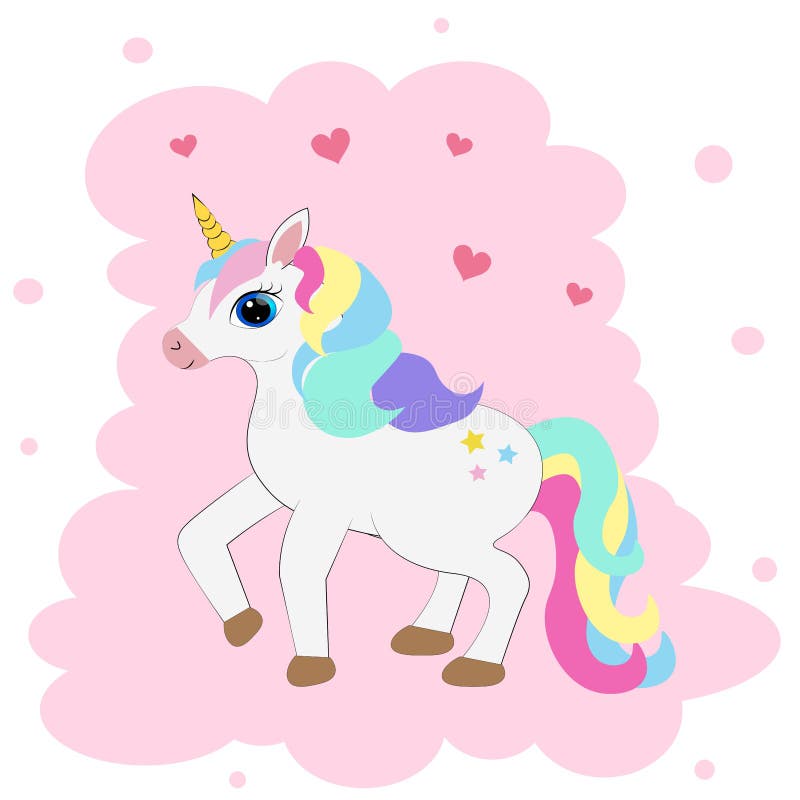Cute Unicorn Cartoon Illustration Stock Illustration - Illustration of ...