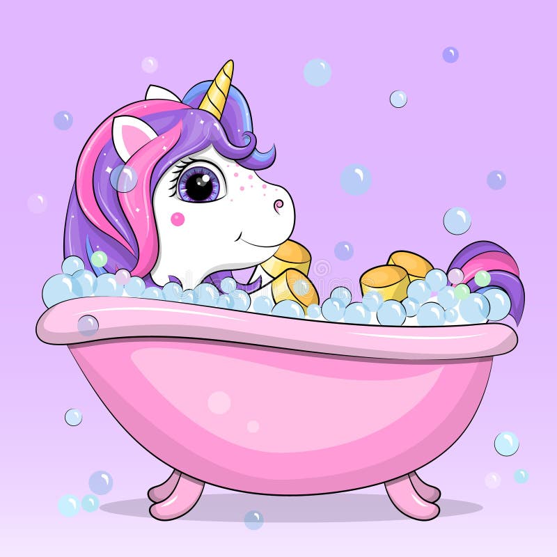 cute-unicorn-takes-bath-vector-illustration-animals-lilac-background-bubbles-236814794.jpg