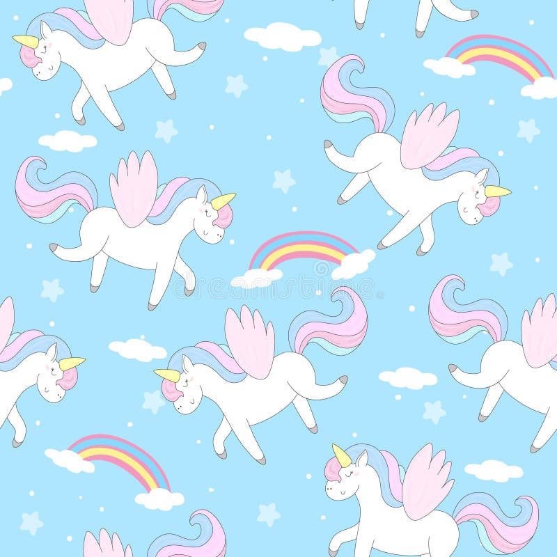 Cute Unicorn Vector Pattern Stock Vector - Illustration of fairy ...