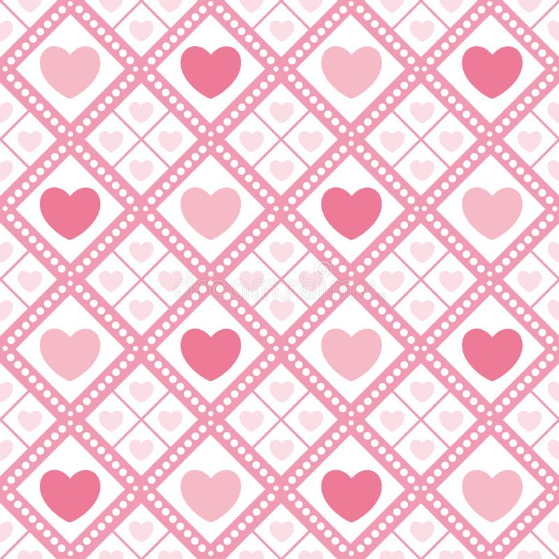 Cute Valentine S Seamless Pattern with Hearts Stock Vector ...