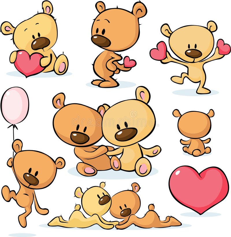 Teddy Bear And Heart Cards Royalty Free SVG, Cliparts, Vectors