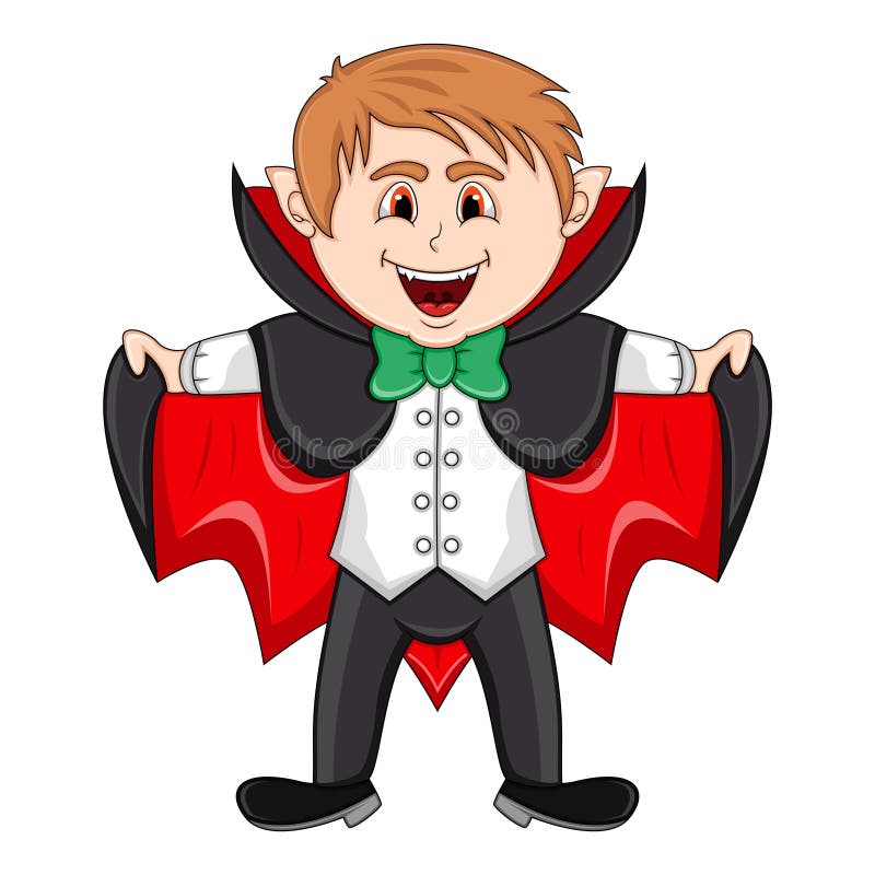 Cute Vampire Cartoon with Smile Stock Vector - Illustration of child ...